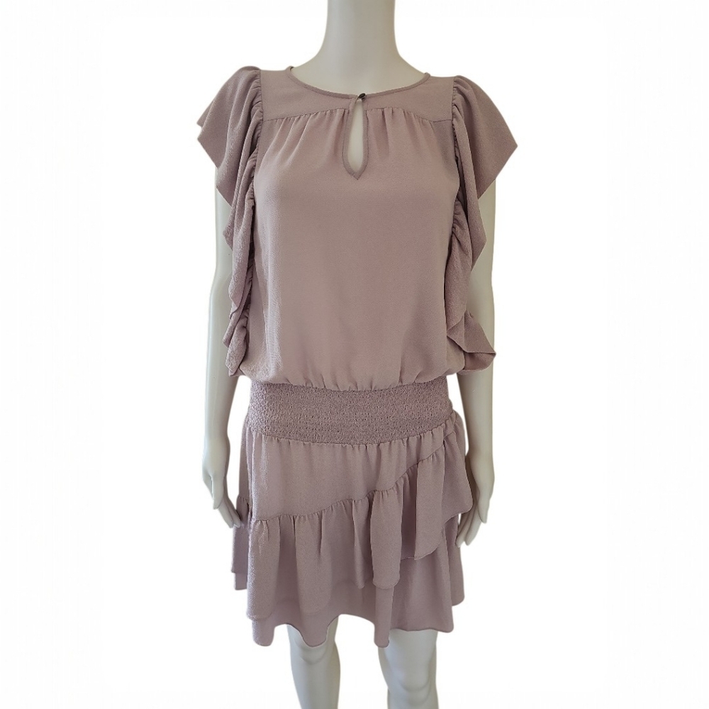 Ella Moss Medena Smocked Waist Ruffle Dress Size Small Lavender NWT